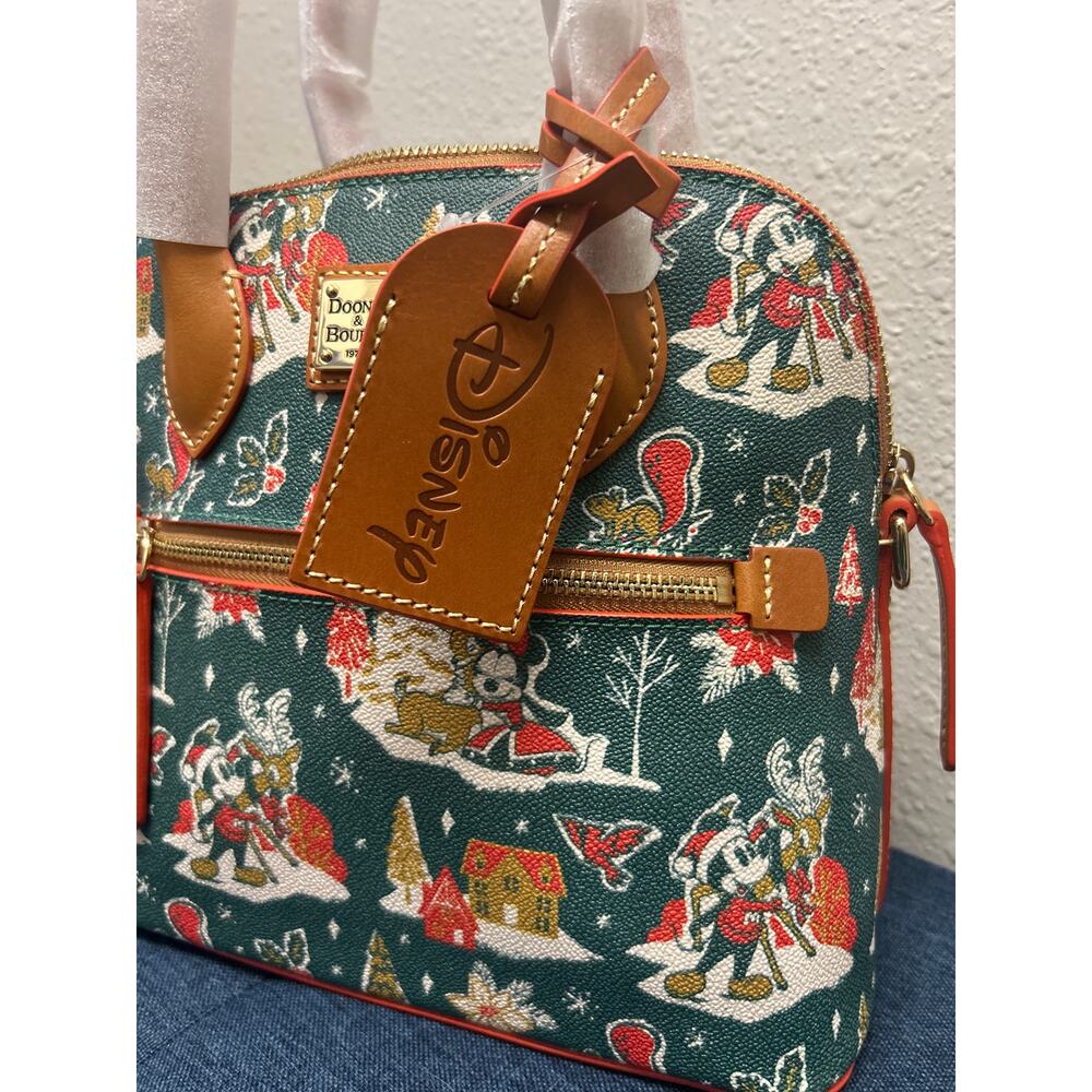 NWT Disney Dooney & Bourke Mickey Minnie Mouse Christmas 2022 Satchel Purse Bag - Picture 14 of 16